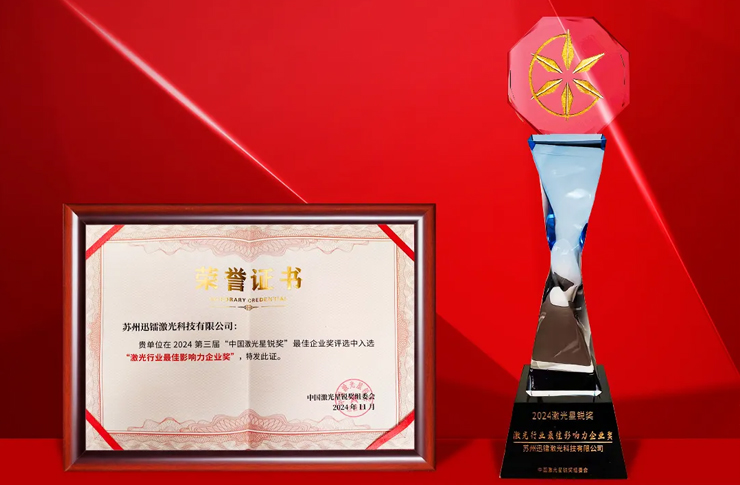 荣誉+1 | 迅镭激光荣获“2024激光行业最佳影响力企业奖”