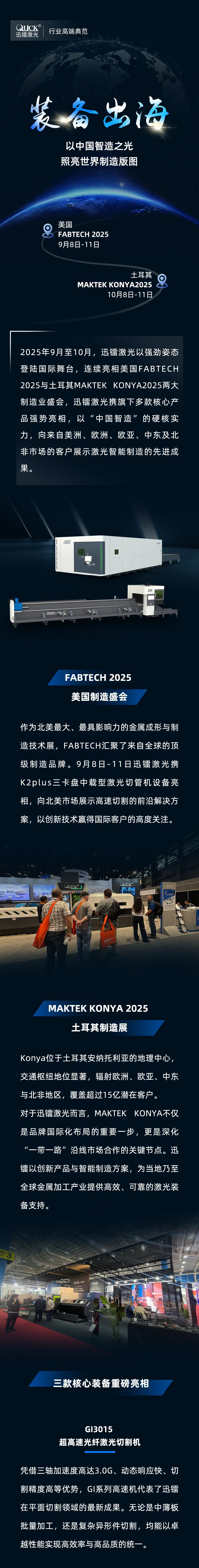 装备出海！迅镭激光亮相美国FABTECH 2025与土耳其MAKTEK KONYA2025展会！(图2)