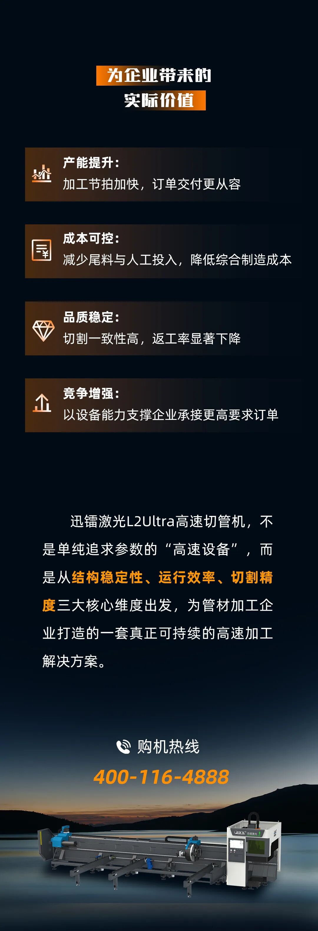 迅镭激光 L2 Ultra 高速切管机震撼上市！效率更高 · 运行更稳 · 精度更准！(图9)